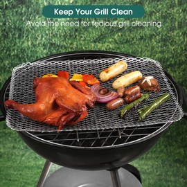 aglehome Grill Topper, Grill BBQ Disposable Grill Toppers, 10 Pack Grill Topper for Outdoor Grill Disposable Grilling Liners Prevent Food from Falling Through Grill Grates - 15.3x12 Inch