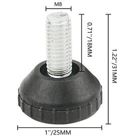 TOVOT 24PCS M8 Furniture Leveling Feet Screw on Table Feet Adjustable Furniture Levelers for Chair Cabinet