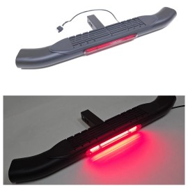 YY-AUTO Black 36x4" Oval Brake 4-Pin Plug For 2" Receiver Steel Tow Hitch Step Bar Guard