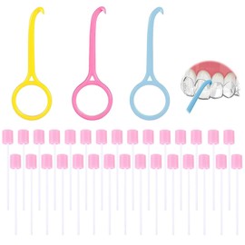 RTRTGS Aligner Removal Tool, 3 Pieces Invisible Tooth Removal Aligner, 30 Pieces Oral Care Sticks, Neutral, Invisible Tooth Removal Aligner, Portable Mouth Sponge Disposable