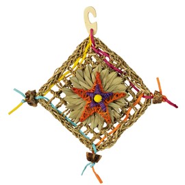 Super Bird Creations SC229 Bunny Activity Wall - Chewable Seagrass Toy, Encourage Standing & Promote Dental Health - Rabbits, Chinchillas, & Birds - Ideal for Medium Birds and Small Animals, 11" x 12"