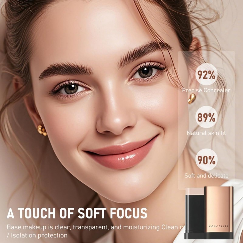 2 in 1- Luxury Anti-Wrinkle Foundation Stick,Double-Head Flawlesss Eraser Foundation