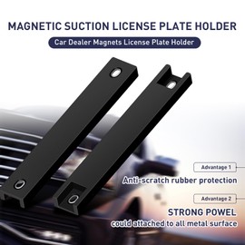 2 Pack Magnetic License Plate Holder，Temp Tag Holder for Car Dealer License Plates on Test Drives，Magnet License Plate Holder，License Plate Magnetic Mount，License Plate Magnet（Black）…