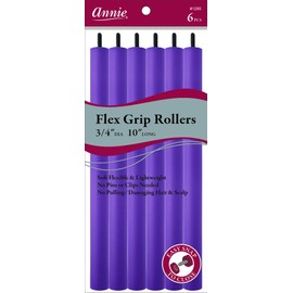 Annie Flex Grip Hair Rollers, Purple, 6 Count