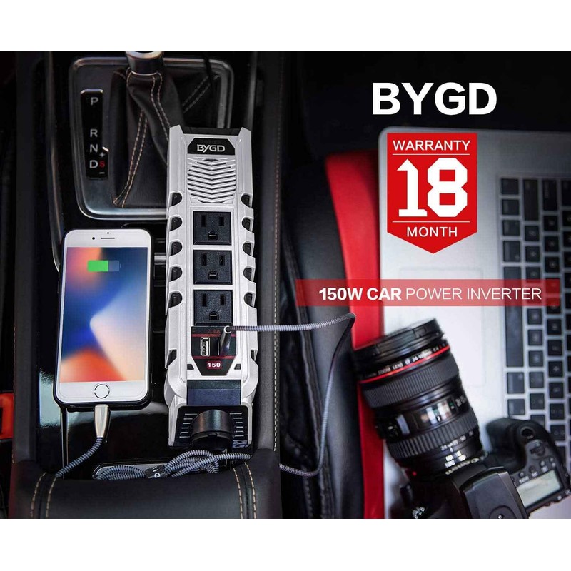 150W Car Power Inverter, DC 12V to 110V AC Car