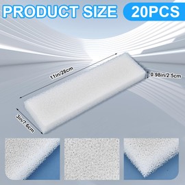 Frienda 20 Pcs Replacement Foam Filter Pad Inserts Block Filter Media Compatible with Fluval 404/405/ 406 and 407 Aquarium
