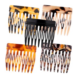 5 Pcs French Side Combs for Women, Small French Twist Clips Decorative Bun Strong Hold Clips for Hair Styling Accessories(5 Colors)