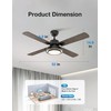 warmiplanet Ceiling Fan with Lights Remote Control, 52 Inch, Black
