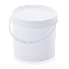 Auer Bucket 5.6 L x 5 L Plastic Bucket Food Safe Plastic Bucket Stackable White