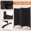 4-Panel Folding Room Divider with Lockable Wheels Privacy Screencolor: Brown