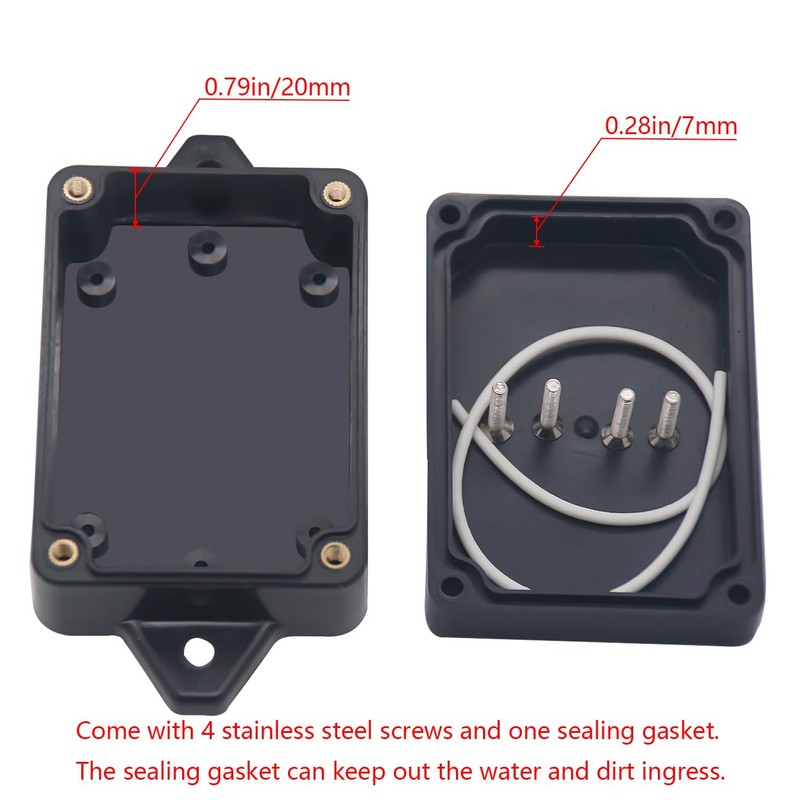 Raculety Project Box ABS Black Electrical Boxes IP65 Outdoor Waterproof