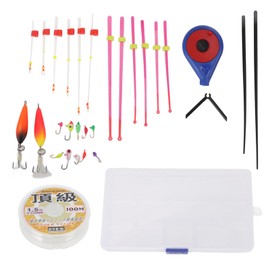 Mini Ice Fishing Rod Reel Combo Portable Ice Fishing Pole Top Tips Swim Jigs Hook Set for Outdoor Winter Blue