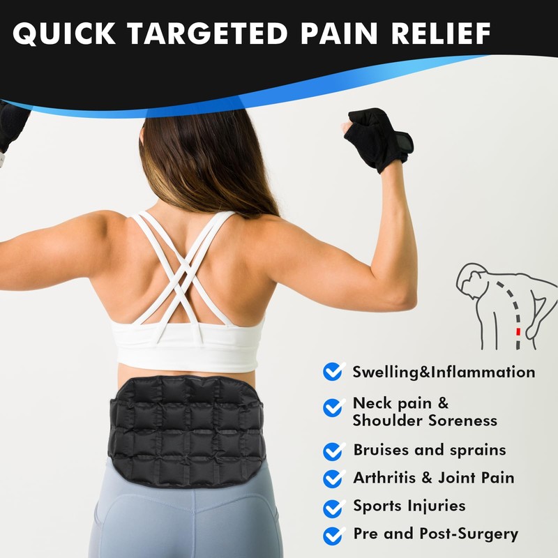 DUKUSEEK Gel Ice Pack for Back, Reusable Hot Cold Therapy