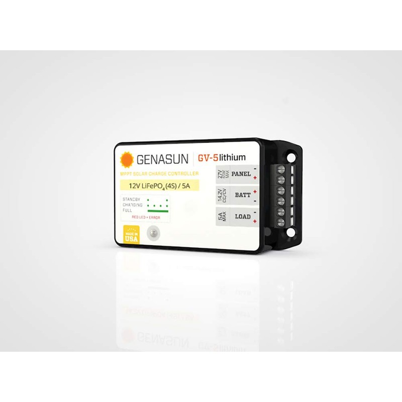 Genasun GV-5-Li-14.2V, 5 A MPPT Solar Charge Controller for Lithium