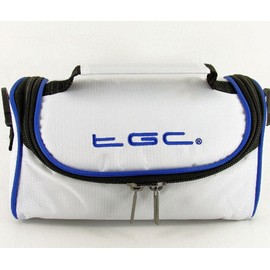 Canon PowerShot G7X Camera Case Bag by TGC ® with shoulder strap and Carry Handle (Cool White With Dreamy Blue Trims)
