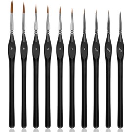 Timotech Maple Juego de Pinceles de Pintura para Detalles, 10 Piezas, Pinceles en Miniatura para Detalles Finos y Pintura artística, acrílico, Acuarela, óleo, Modelos