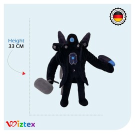 wiztex Titan Speaker Man and Camera Man Cuddly Toys - Skibide Toilet Figures Plush Toy - Washable PP Cotton Skibide Plush Gift for Kids and Gaming Fans (2 Pieces)