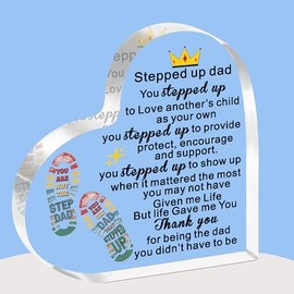 FMCC Step Dad Gifts Stepped Up Dad Gifts Bonus Dad Birthday Christmas Fathers Day Gift Acrylic Plaque Stepped Up to Love