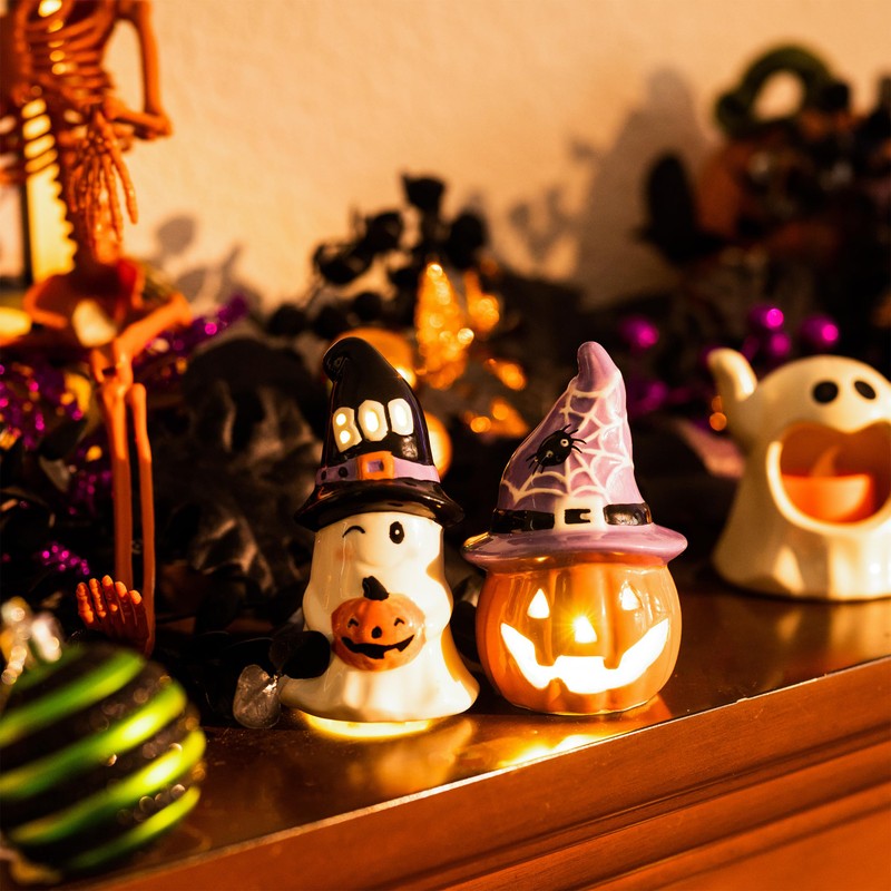 Valery Madelyn 2pcs Ceramic Halloween Decorations