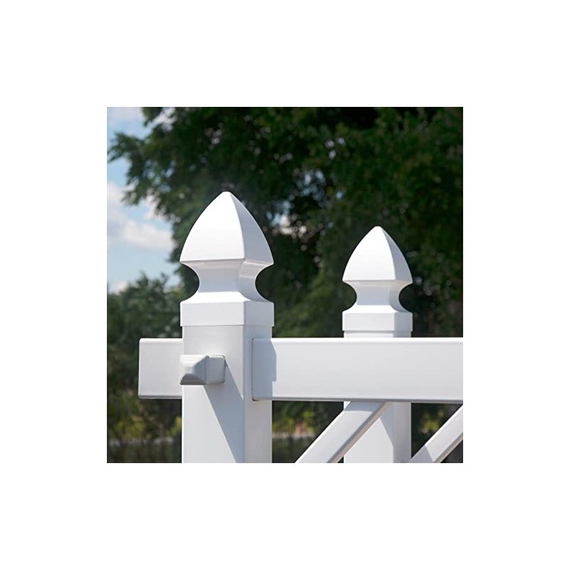 3.5 x 3.5 in. Sq Gothic Vinyl Post Cap, White,