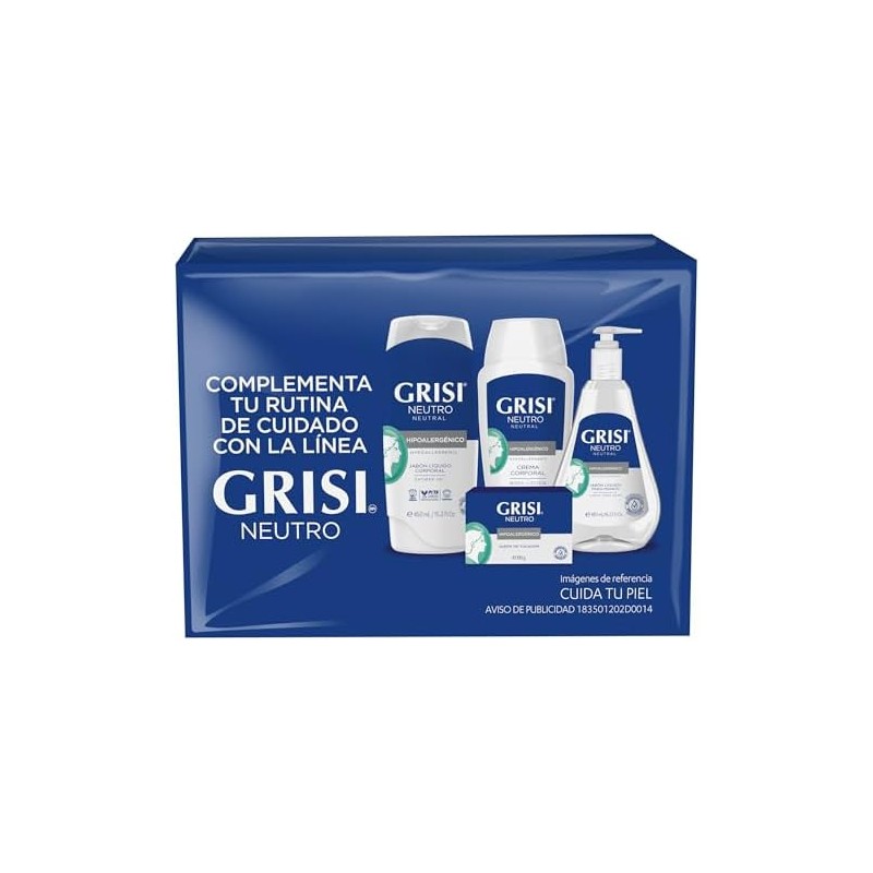 GRISI, Cuadripack Jabón Neutro Limpia y suaviza la piel Pack