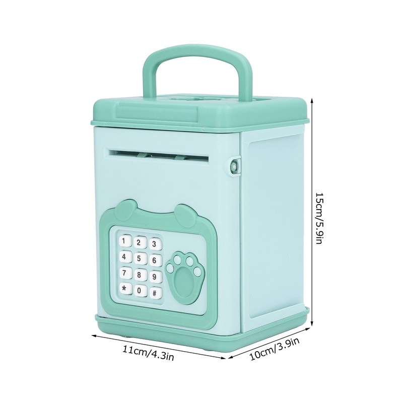 Fingerprint Password Cash Piggy Bank for Kids Auto Scroll Paper