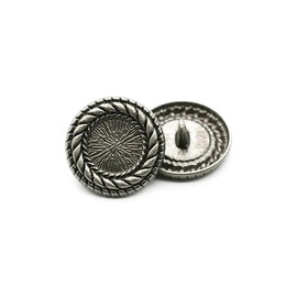 5pcs Vintage Round Shank Retro Metal Pattern Button Sewing Clothing Handmade Crafts Accessories Decoration (Pearl Nickel, 25mm)