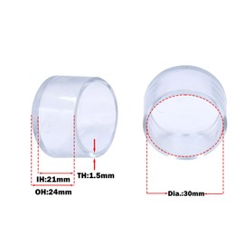 Flyshop 12PCS Chair Leg Caps Tips PVC Patio Floor Protectors Flexible Non-Scratch Round Furniture Table Feet Covers, 1-3/16", 30 mm, Transparent