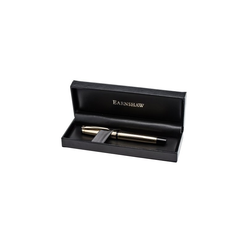 Thomas Earnshaw Longcase Gold Plated Roller Pen - Black