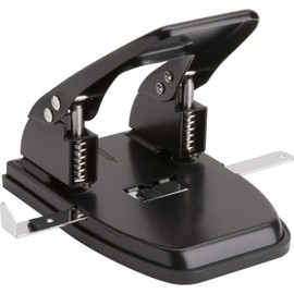 Smowfes Professional Two Hole Punch and Hole Puncher for Paper | 30 Sheets Capacity, Black (90079)