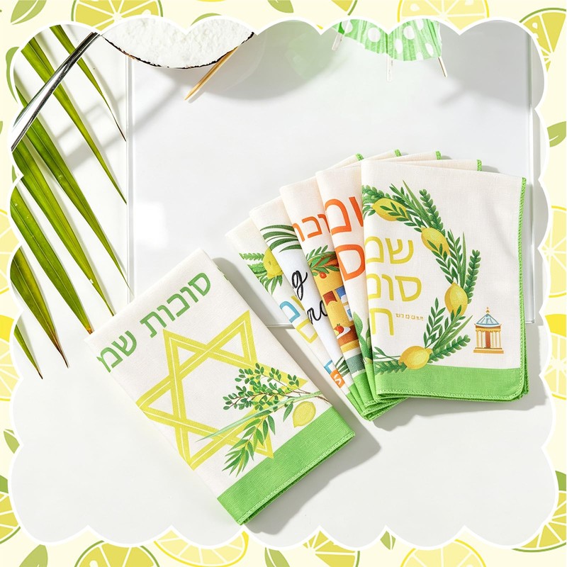 6 Pcs Sukkot Kitchen Towels Sukkah Decorations Sukkah Etrog Lulav