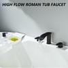 DOUBLUOEG Matte Black Roman Tub Faucet Deck Mount Waterfall Bathtub