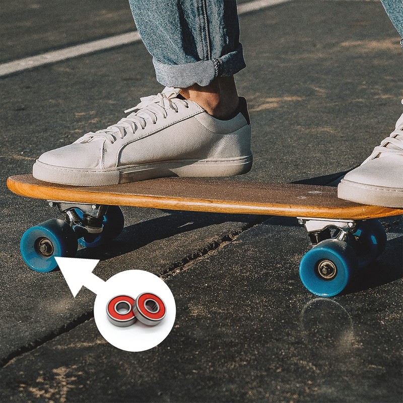 16PCS 608RS Red Skate and Skateboard Metal Wheel Bearings –