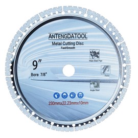 Antengdatool 9 Inch Metal Cutting Diamond Blade, 230mm Cut Off Wheel 7/8"-5/8" Arbor for Cast Iron Rebar Carbide Stainless Steel(Not for Soft Metal)
