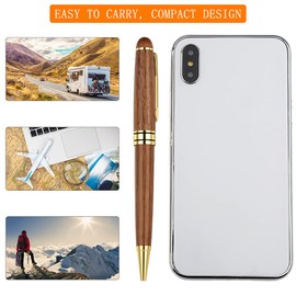 Ballpoint Pen Handcraft Wooden Pens Set with 4 pcs Refills Luxury Gel Pen Retractable Business Metal Pens Gift Pen for Business Signature, Office, and Schoo