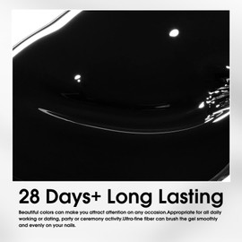 VENALISA Black Gel Nail Polish 1 Pcs Pure Black Color Gel Polish Soak Off UV Gel DIY at Home Manicure Salon Nail Art For Girls Women