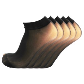 Mona's Choice Mens Ice Silk Ankle Socks (Pack of 5, Black)