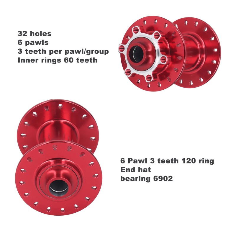 32 Hole Mountain Bike Hub 4 Bearing 15x110mm High Accuracy