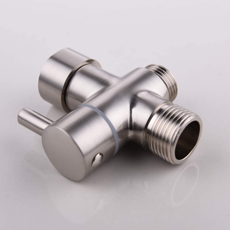 3-Way Solid Brass Brushed Nickel Shower Arm Diverter Valve G1/2