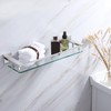 LANC Chrome Bathroom Shelf Glass Shelves 20-Inch Floating Tempered Glass