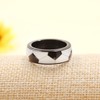 Uloveido Soccer Pattern Spinning Fidget Ring, Comfort Fit Stainless Steel