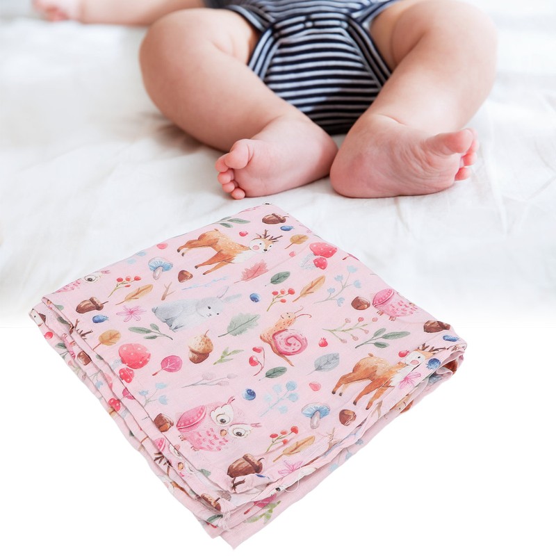 Baby Swaddle Blanket Bamboo Fiber Cotton Cute Patterns Infant Bath