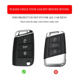 Juttzzei Car Key Cover VW for VW Golf 7 Ateca Arona MK6 MK7 Polo Jetta Fabia Tiguan Touran Toledo Skoda Seat Leon Ibiza Octavia Key Cover TPU VW Polo Key Cover - 3 Buttons (White)