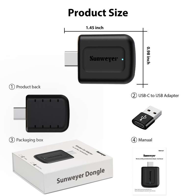 2024 Latest Wireless CarPlay & Android Auto Dongle 2 in