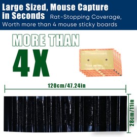 Sticky Mouse Trap 6 Pack, Extra Large Glue Traps for Mice and Rodents (47.2" x 11"), 4X Larger Than Standard Mouse Traps, Strong Adhesive, Indoor & Outdoor Pest Control for Home, Kitchen, Garage