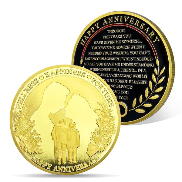 AtSKnSK Jubiläumsgeschenke für Sie oder Ihn Happy Anniversary Münzen romantisches
