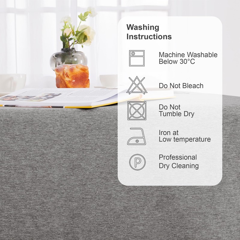 Deconovo Soft Rectangle Table Cover Wipe Clean Durable Table Cloth