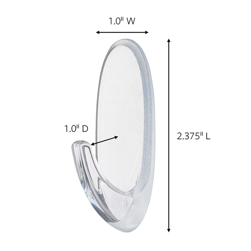 Command Small Hooks, Clear, 2-Hook, 6-Pack