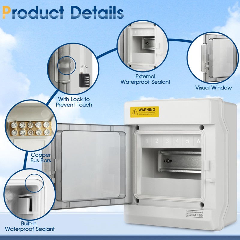 XINYIELE Outdoor Circuit Breaker Box,Power Distribution Box,Circuit Breaker Panels,Sub Panel