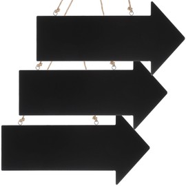 Milisten Chalkboard Writeable Wooden Arrows Hanging Notice Sign Mini Message Sign Board Signpost for BBQ Party Wedding Christmas Bar Wall Decoration Pack of 3